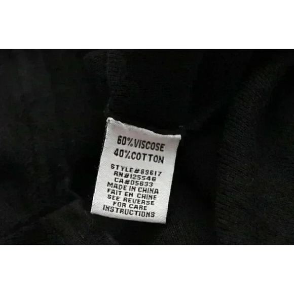Habitat Clothes to Live In Sweater Size Medium Black Cowl Neck Stretch Buttons - Picture 12 of 12